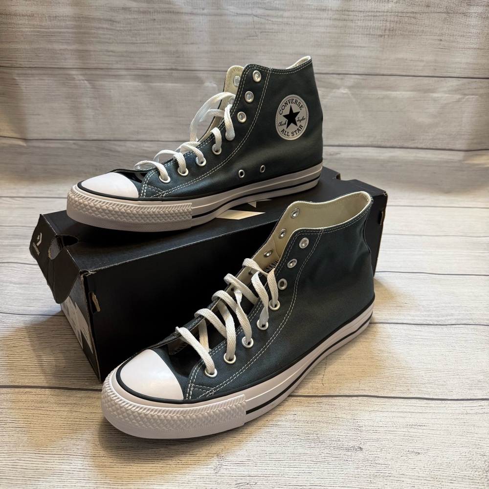 Converse High-Tops in Forest Green with White Details